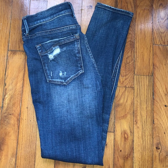 Express Distressed Mid Rise Jeans - Picture 2 of 3